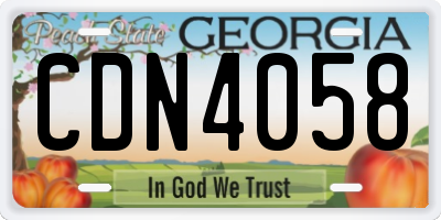 GA license plate CDN4058
