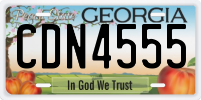 GA license plate CDN4555