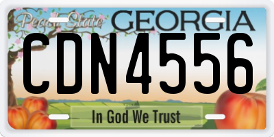 GA license plate CDN4556