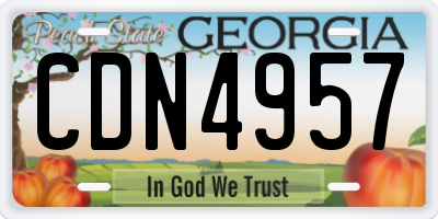 GA license plate CDN4957
