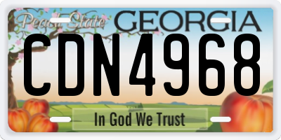 GA license plate CDN4968