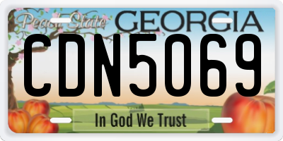 GA license plate CDN5069