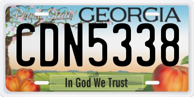 GA license plate CDN5338