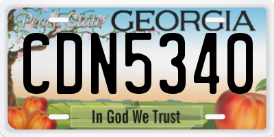 GA license plate CDN5340