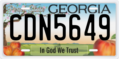 GA license plate CDN5649