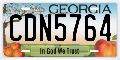 GA license plate CDN5764