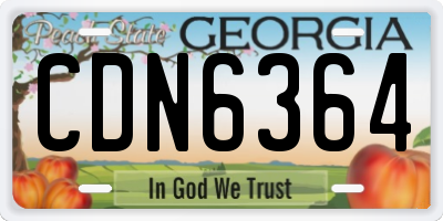 GA license plate CDN6364