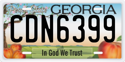 GA license plate CDN6399