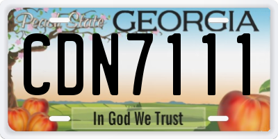 GA license plate CDN7111