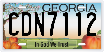 GA license plate CDN7112