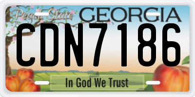 GA license plate CDN7186