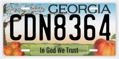 GA license plate CDN8364