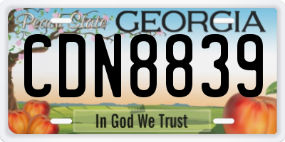 GA license plate CDN8839