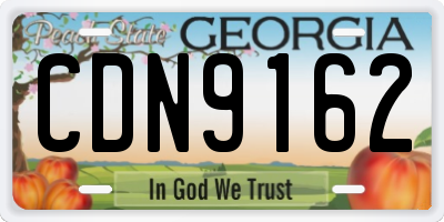 GA license plate CDN9162