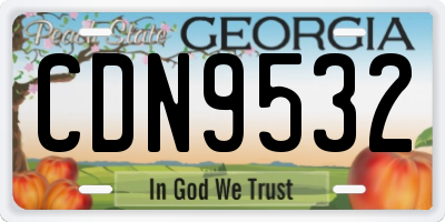 GA license plate CDN9532