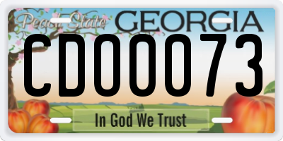 GA license plate CDO0073