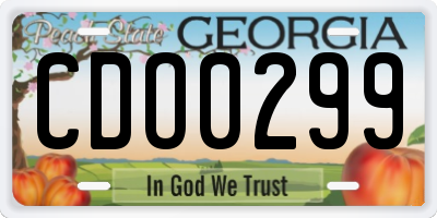 GA license plate CDO0299