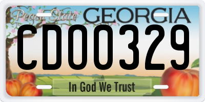 GA license plate CDO0329