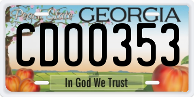 GA license plate CDO0353