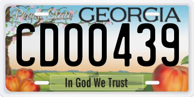 GA license plate CDO0439