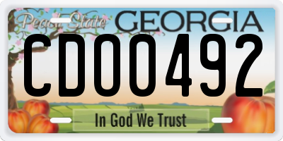 GA license plate CDO0492