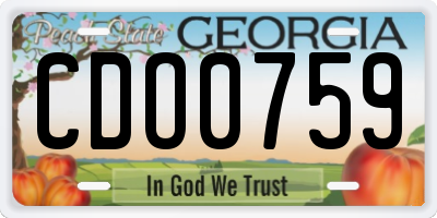 GA license plate CDO0759