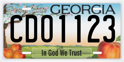 GA license plate CDO1123