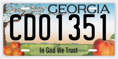 GA license plate CDO1351