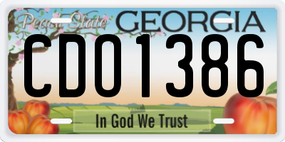GA license plate CDO1386