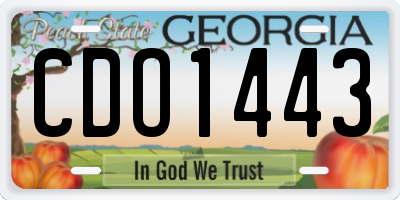 GA license plate CDO1443
