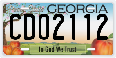 GA license plate CDO2112