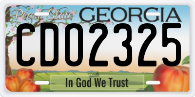 GA license plate CDO2325