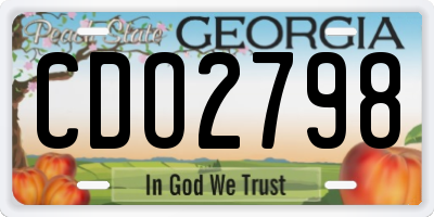 GA license plate CDO2798
