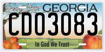 GA license plate CDO3083