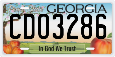 GA license plate CDO3286