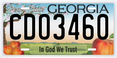 GA license plate CDO3460