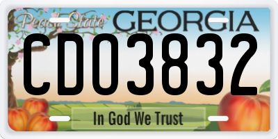 GA license plate CDO3832
