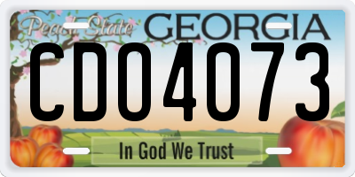 GA license plate CDO4073