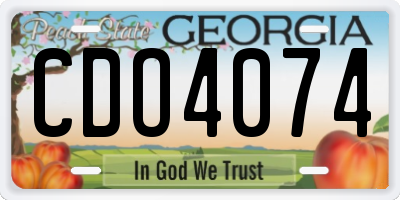 GA license plate CDO4074