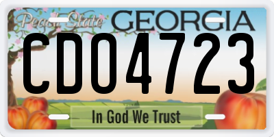GA license plate CDO4723