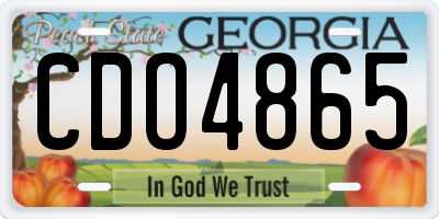 GA license plate CDO4865