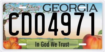 GA license plate CDO4971