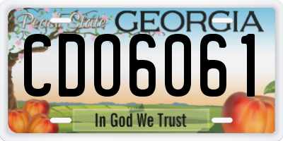 GA license plate CDO6061