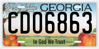 GA license plate CDO6863