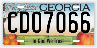 GA license plate CDO7066