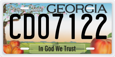 GA license plate CDO7122
