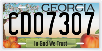 GA license plate CDO7307