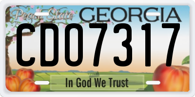 GA license plate CDO7317