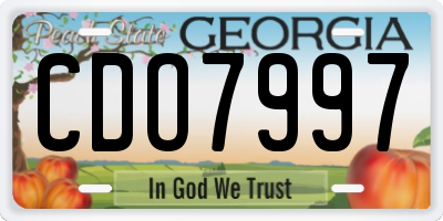 GA license plate CDO7997