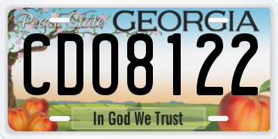 GA license plate CDO8122
